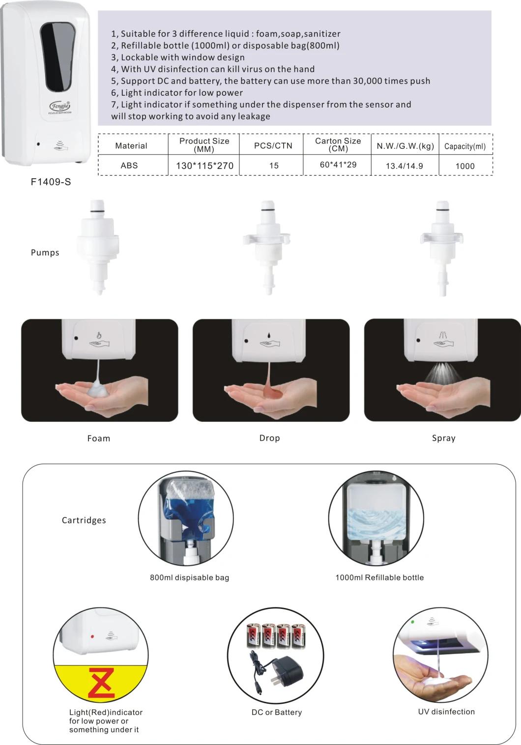 Touchless Automatic Hand Sanitizer Disinfection Disposable Bag 1L Dispenser