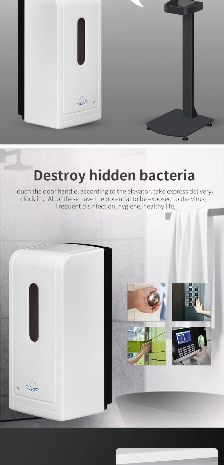 Assured Floor Stand/Wall Mount 1000ml Alcohol and Gel Auto Hand Sanitizer Dispenser
