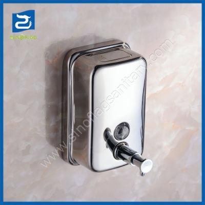 Wall Mounted Stainless Steel 800ml Liquid Soap Dispenser with Plastic Container