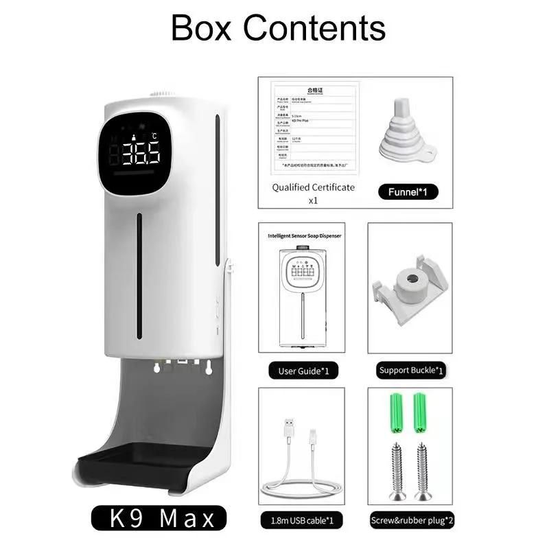 Liquid Soap Dispensers Touchless Hands Free Gel Sanitizer with Automatic Temperature Measurements