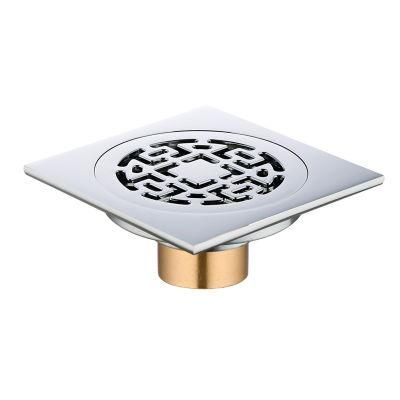 Square Shower Floor Drain with Removable Cover Zinc Alloy