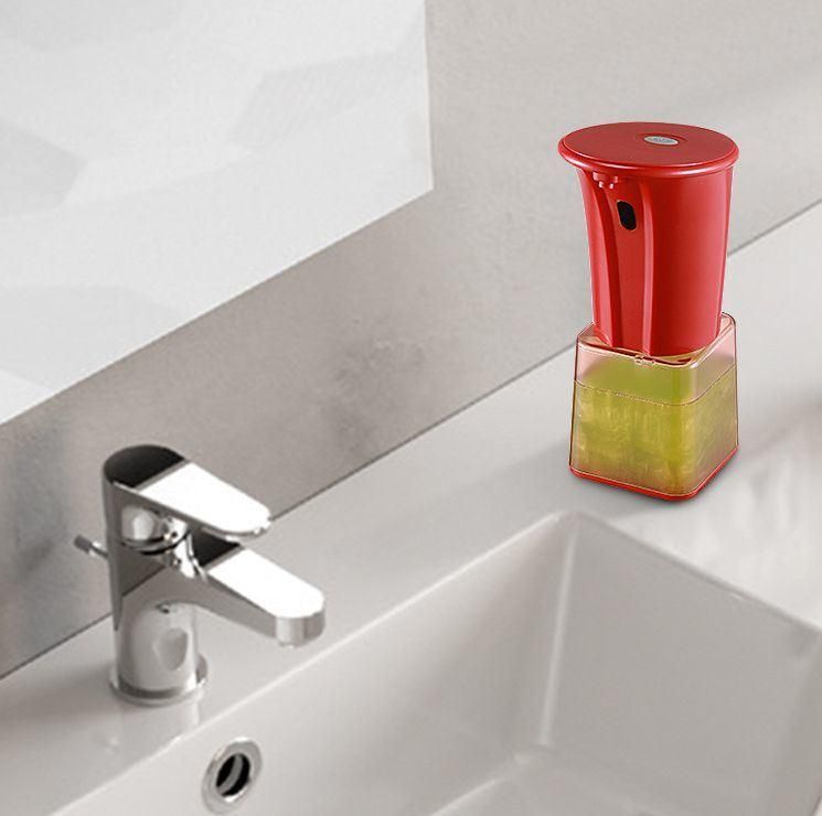 Automatic Soap Dispenser, Auto Hand Soap Dispenser for Kitchen Bathroom, Sensor Liquid Soap Pump Home Electric Smart Soap Pump, Red Color