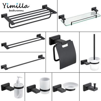 High Quality Stainless Steel T Series Bathroom Shelf Fitting 6 Pieces Accessories Set