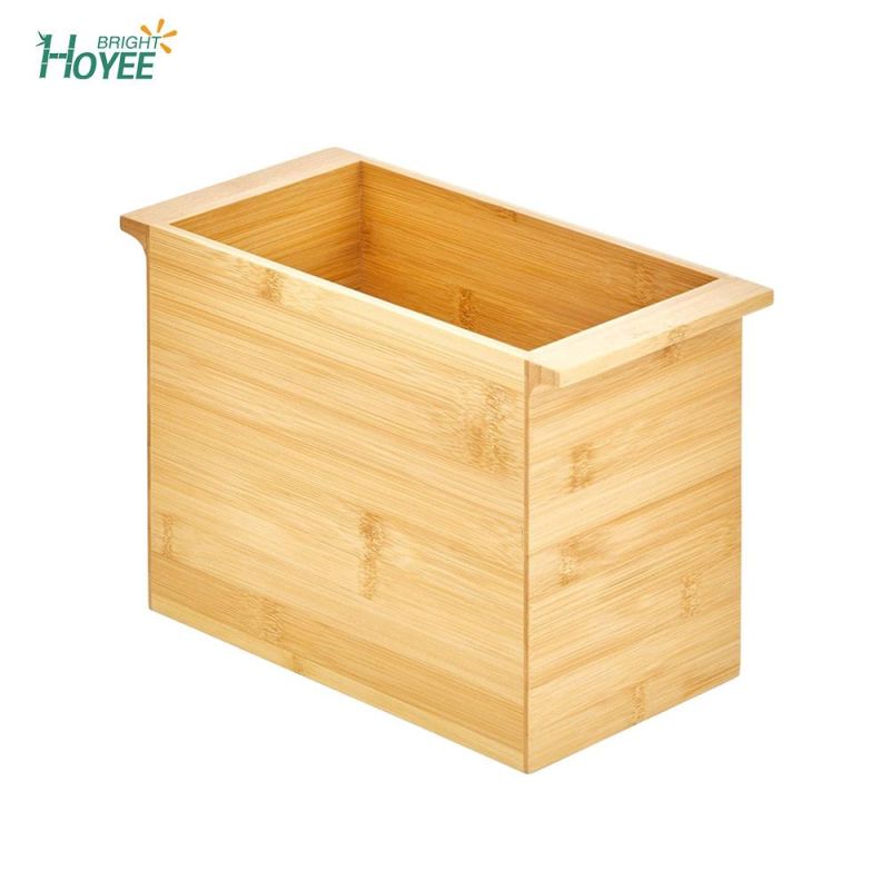 Natural Bamboo Bathroom Toliet Roll Holder Storage Organizer Basket Bin