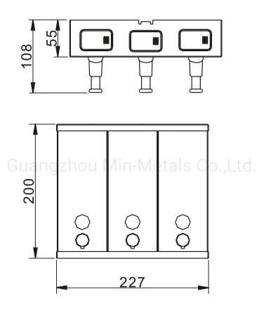 S. S. Manual Gel Soap Dispenser Hand Sanitary Three Headed Mx-SD806