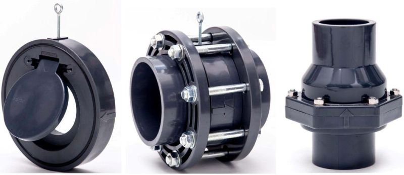 High Quality Plastic Non Return Check Valve (NRV) UPVC Wafer Check Valve PVC Swing Check Valve DIN ASTM JIS Standard DN20mm to DN400mm