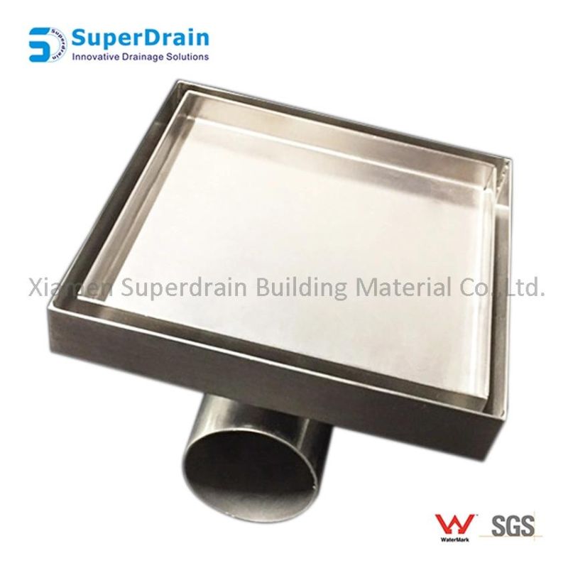 China SUS Horizontal Tile Insert Watermark Waste Drainer