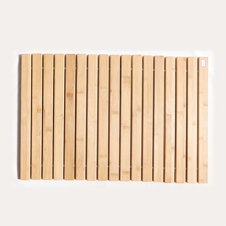 Non-Slip Rubber Easy Drying Designed Bathroom Bamboo Floor Mat