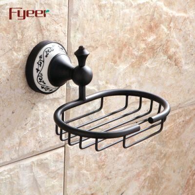 Fyeer Classic Black Bathroom Accessory Brass Soap Dish Holder