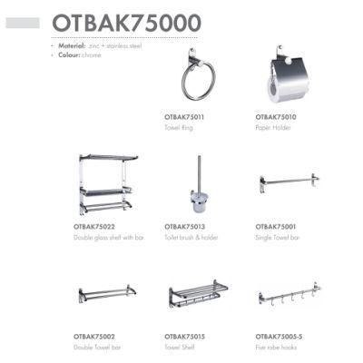 Ortonbath 5-Hook Bathroom Hardware Set Includes 24 Inches Adjustable Towel Bar, Toilet Paper Holder, Towel Ring Bathroom Accessories