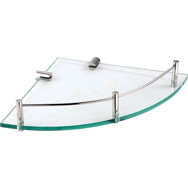 SUS34 Corner Glass Shelf for Bathroom Storage