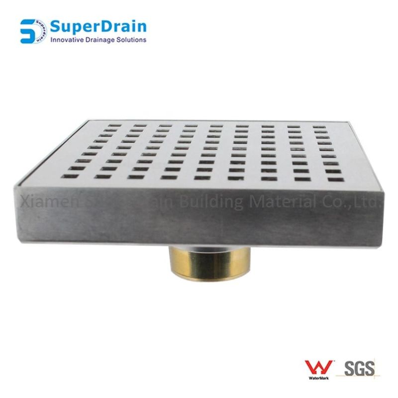 Heel Guard Square Grate Shower Floor Drain for Hotel