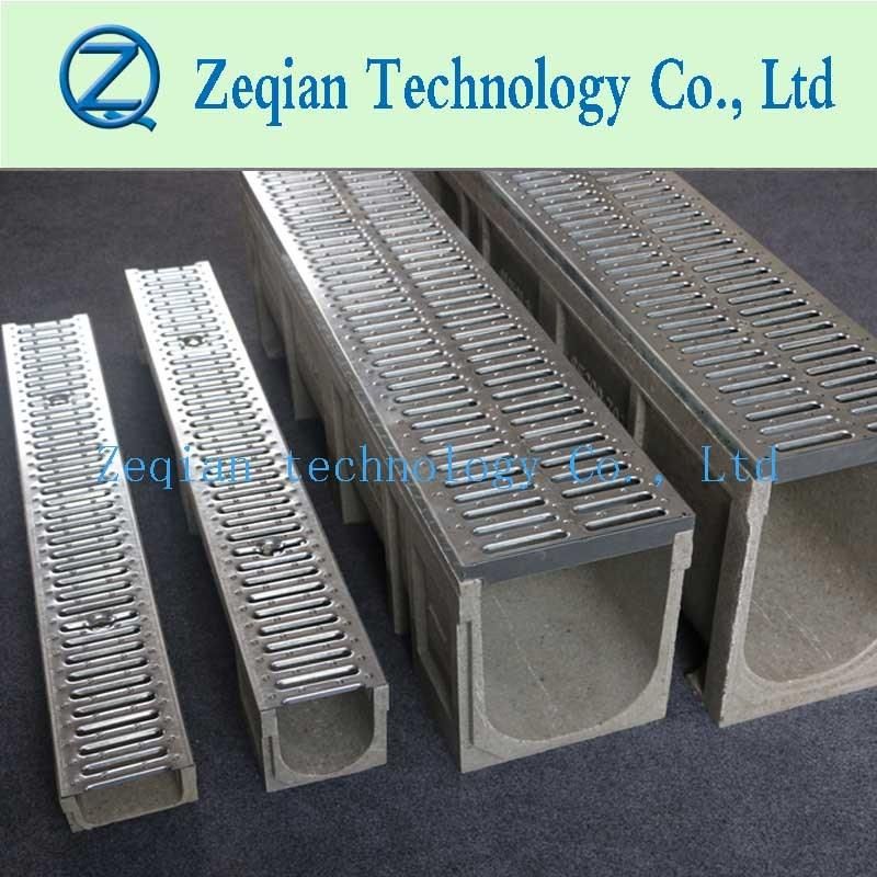 U Shape Polymer Concrete Linear Trench Drain with Metal Cover