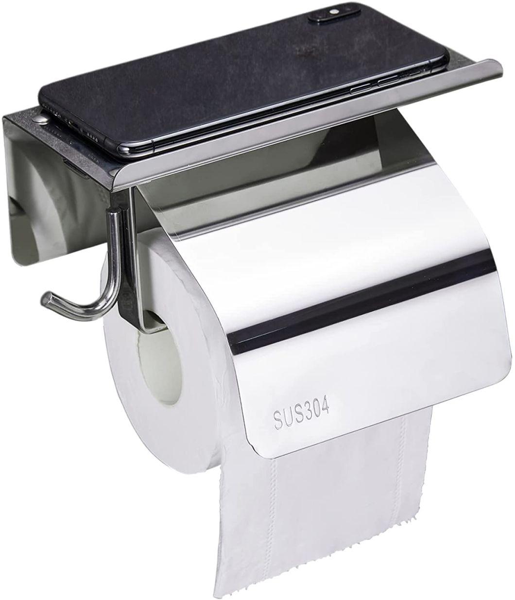 Toilet Paper Holder with Cover Tissue Roll Holder (06-1104)