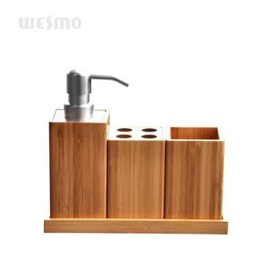 Environmentally Friendly Carbonized Bamboo Wood Hotel Household Bathroom Accessories Product Bath Set