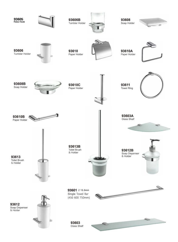 Bathroom Accessory Sets Towel Rack Bathroom Tray Tissue Holder Cheap Sample Available Chrome Hotel Washroom Toilet Accessories 6 Piece Bathroom Accessories