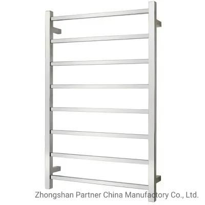 Towel Warmer 8 Bar Towel Dryer Wall-Mounted Plug-in Bath Towel Heater