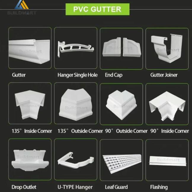 7 Inch Plastic PVC Roof Rain Gutter Drainage System