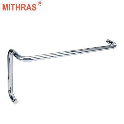 Solid Brass Glass Fitting Back to Back Towel Bar with Handle
