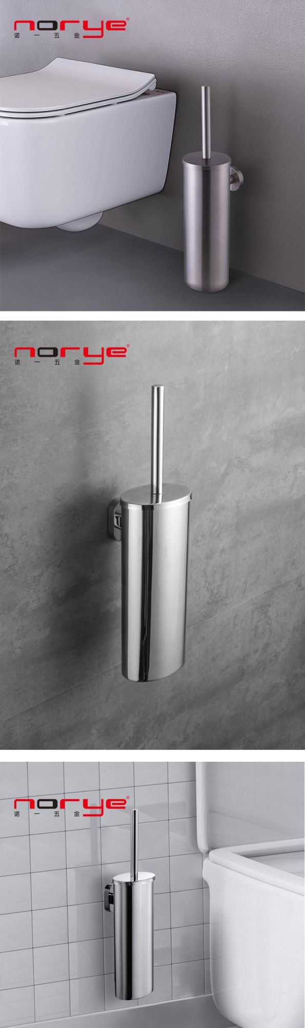Bathroom Accessories Hotel Toilet Brush Holder with Holder Stainless Steel
