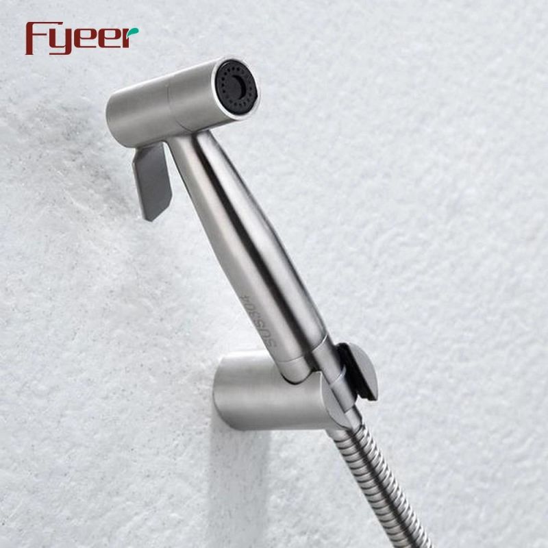 Fyeer 304 Stainless Steel Handheld Bidet Shattaf Spray with Flexible Hose and Holder