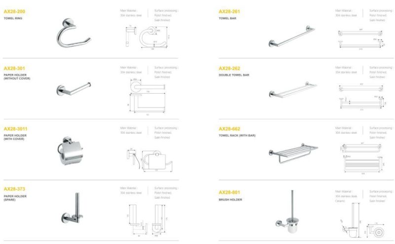 Bathroom Accessories 304 Stainless Steel Toilet Spare Holder