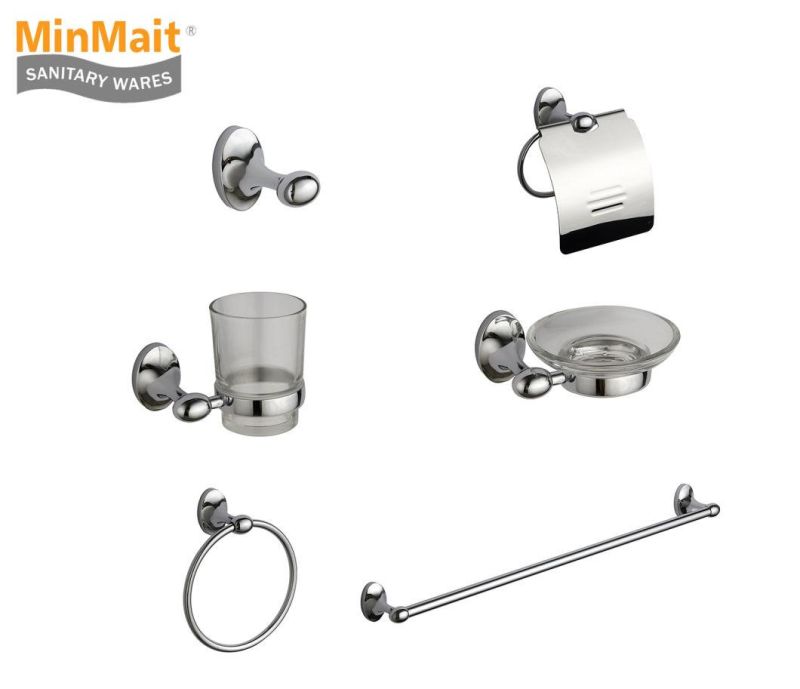 6 Piece Bathroom Accessories Hook Towel Ring Paper Holder Z-14600