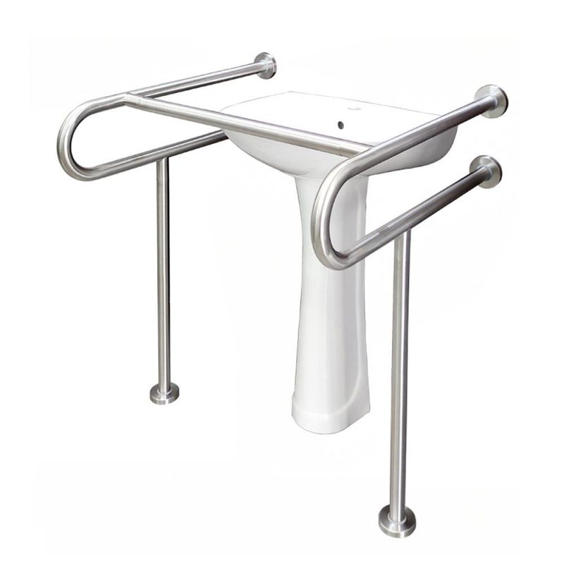 Popular SS304 Bathroom Wash Basin Handrail Washroom Grab Bar for Elderly