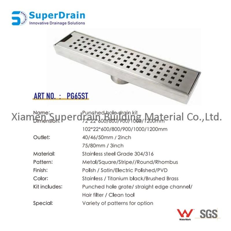 China Superdrain Fast Flowing Ss Grating Cover with Channel for Kitchen