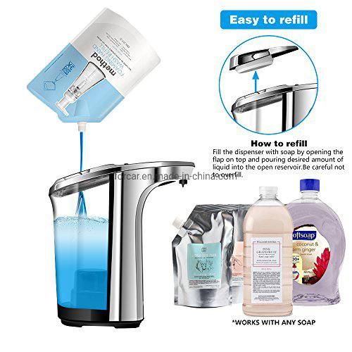 Touch-Less Battery Operated Water-Resistan Infrared Motion Sensor 480ml Alcohol Automatic Dispenser for Kitchen Bathroom