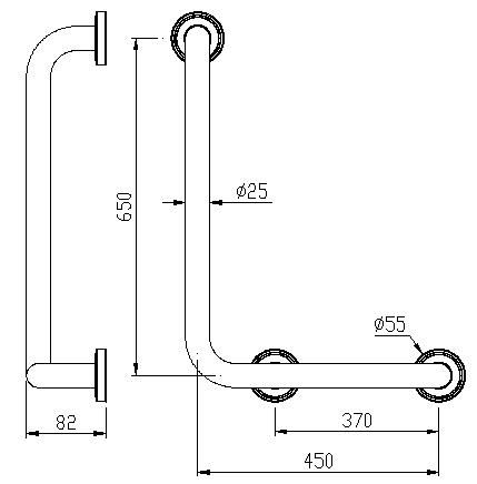 2015 "L" Type SS304 Disabled Grab Bar Toilet Shower Rail1578