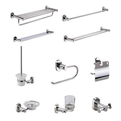 New Square Design Stainless Steel Metal Chrome Bathroom Accessories Set
