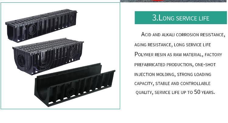 Factory Direct Sale Shuangjian Brand Plastic Drainage Channel Polypropylene Linear Drainage Ditch Board/ Gutterway Drainage Covers Grating with Grate Value