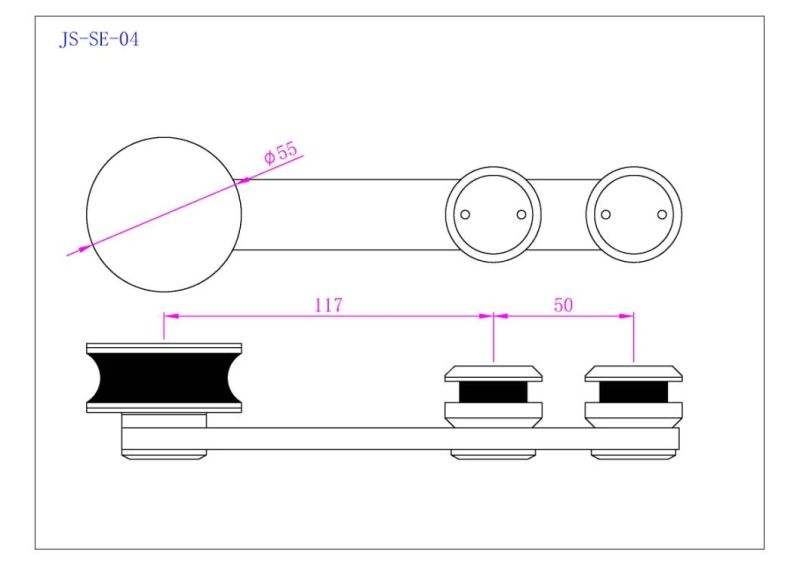 Hot Sell Modern Glass Door Connector Stainless Steel Fitting Bathroom Sliding System