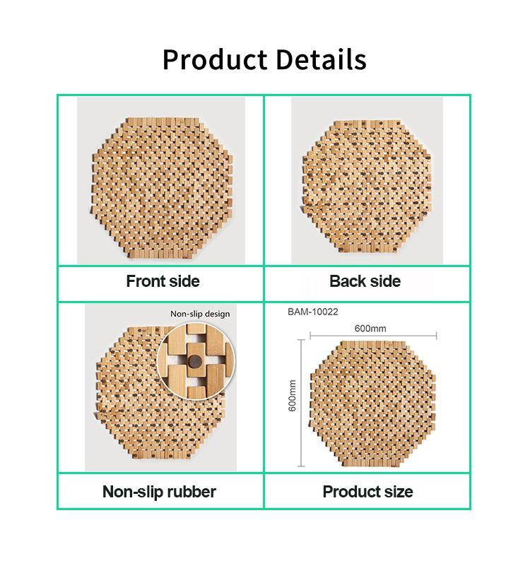 High Quality Natural Synthetic Wood Bathroom Bamboo Floor Mat