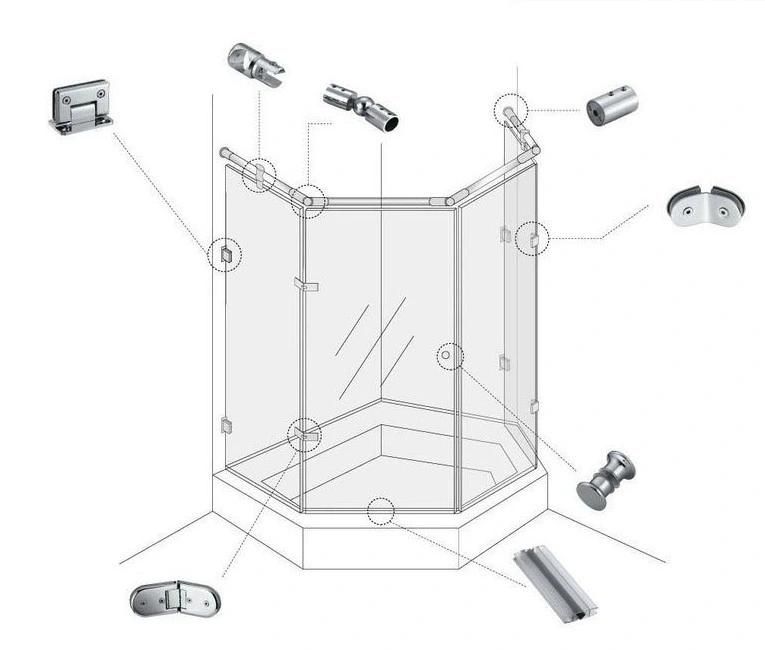 Shower Header Clamp Shower Room Fittings Rod to Rod Connector