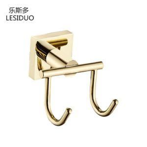 Gold Plated Bathroom Dual Robe Hook