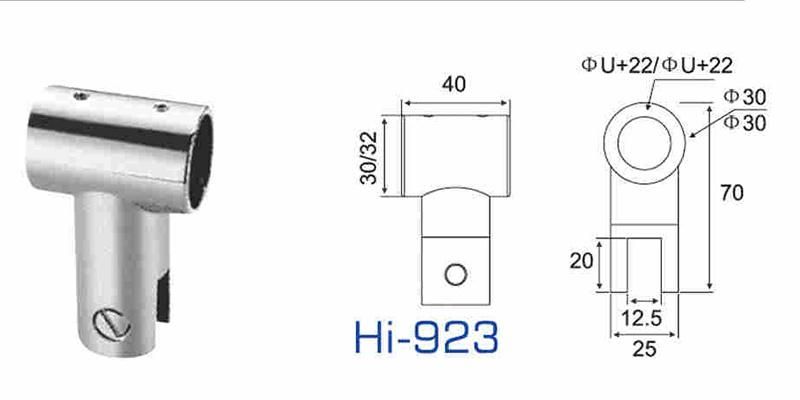 Hi-923 Brass Shower Pipe Bar Connect Fittings Glass Clamp 19mm Pipe Tube Connector