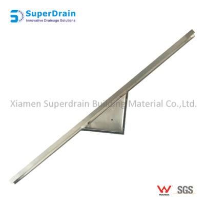 Stainless Steel Linear Shower Drain Slot Drain with Brass Trap Triangle Shape Grate Cover