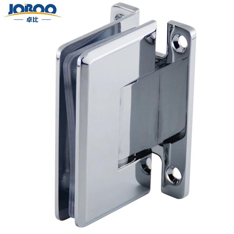 Joboo Zb531 Adjustable Customizable Chrome Satin Brass Wall Mount 90 Degree Tempered Glass Door Connector Hinges Bathroom Accessories