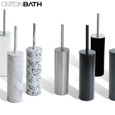 Ortonbath Black Silicone Toilet Cleaning Brush Floor Standing Silicone Wall Hung Toilet Brush Holder