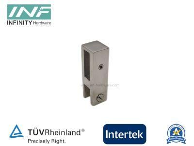 Stainless Steel 10*30mm Rectangle Tube to Glass Connector for Glass Fitting with Adjustable Function