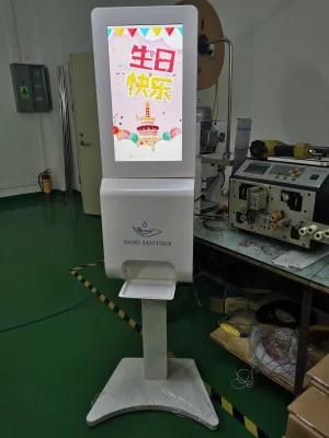 LCD Advertising Player with Auto Hand Sanitizer Machine