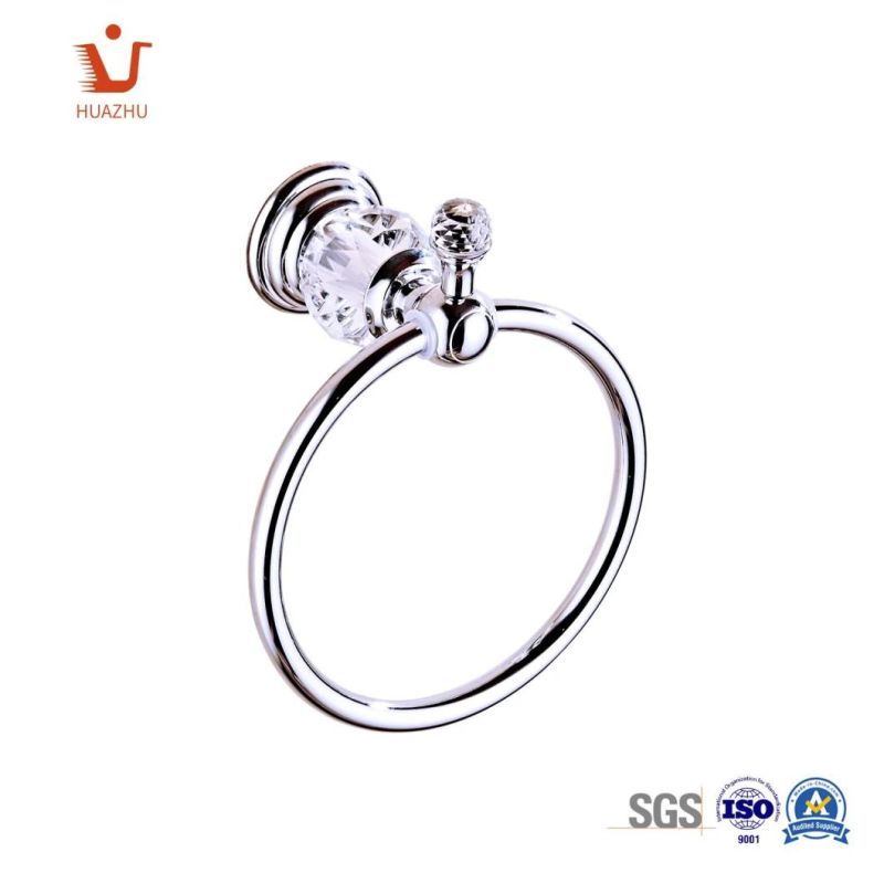 Classical Design and Popular Chrome Crystal Towel Ring