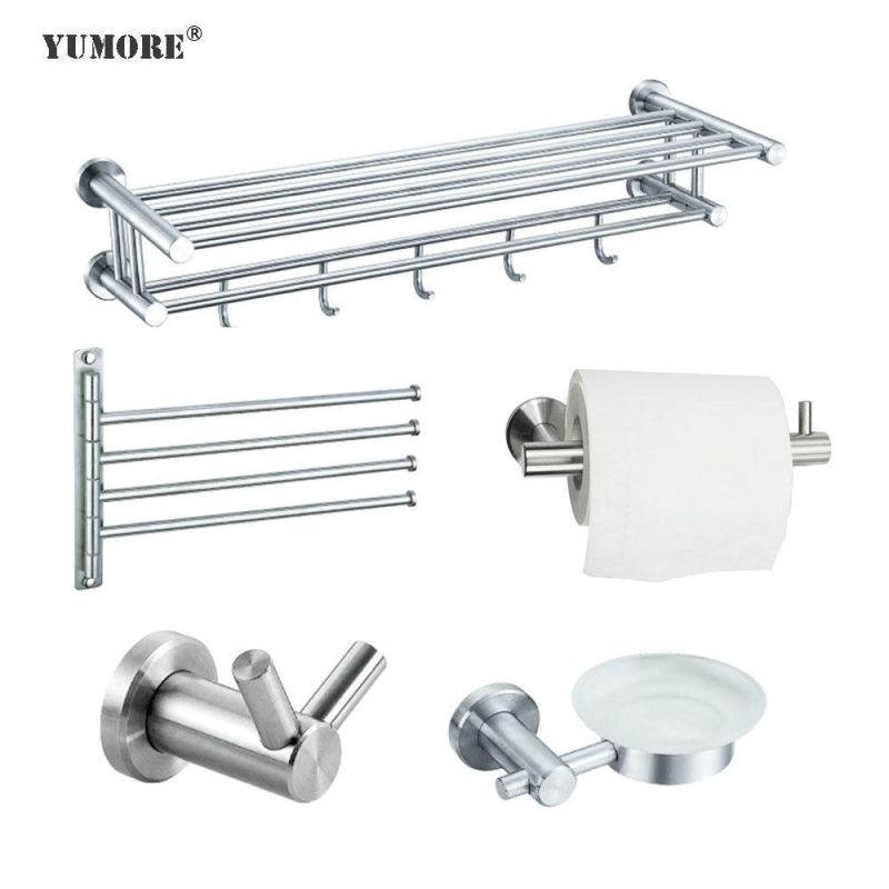 High-Quality Bathroom Accessories Metal 304 Stainless Steel Chrome Bathroom Set