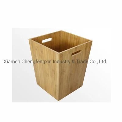 Wholesale Natural Bamboo Wood Paper Bin, Wastebasket Bin