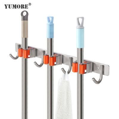 Stainless Steel Cleaning Tool Wall Mounted Hanging Hook Broom Mop Holder