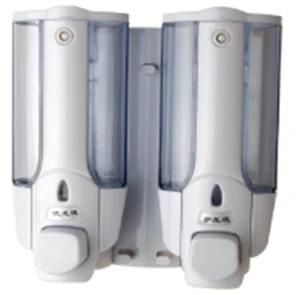 Reliable 380ml*2 White Plastic Double Shower Soap Dispenser
