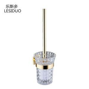 Gold Plated Brush Holder with Glass Cup