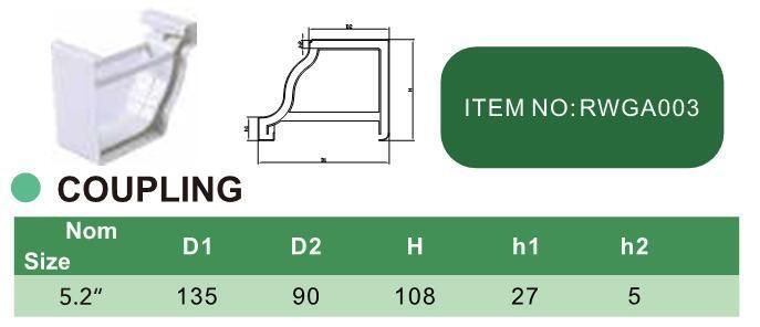 Era PVC Rain Water Gutter for Villa Roofing Building Gutter System PVC Gutter Coupling